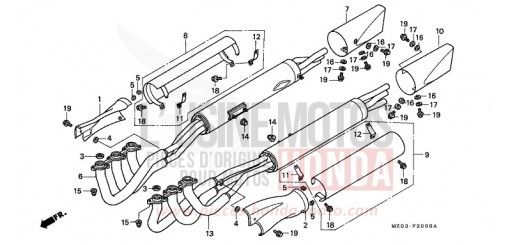 EXHAUST MUFFLER GL1500CW de 1998